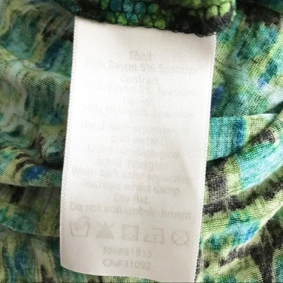 Plenty‎ by Tracy Reese Green Print Ruched Bust Fit & Flare Dress Women's L Boho - Picture 3 of 10